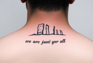 Orkney standing stones and the words "we are the island, after all" tattoo idea