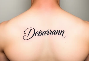 Deborah Ann in cursive in chest tattoo idea