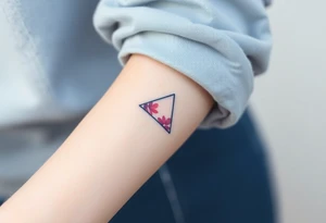 A small tattoo (2x2cm) on my wrist to represent my lesbian identity, but in a subtle way. Fine line. Triangle tattoo idea