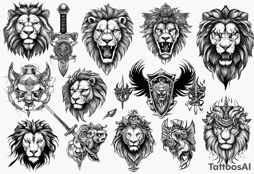 warrior lion tattoo idea