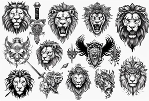 warrior lion tattoo idea