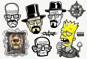 Cursed Walter white sponge bob tattoo idea