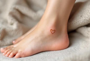 Golden yellow and soft brown footprints of Lukáš, paired with a heart to symbolize the love he brings into the world. tattoo idea