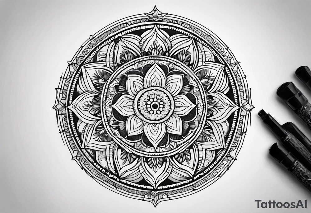 Circular mandala tattoo idea