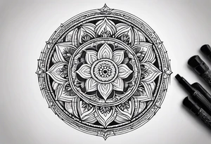 Circular mandala tattoo idea