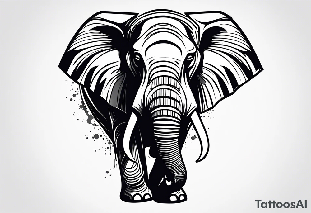 Angry elephant tattoo idea