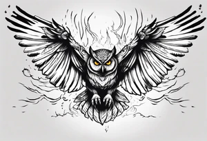 Demonic Owl Flying Attack. tattoo idea