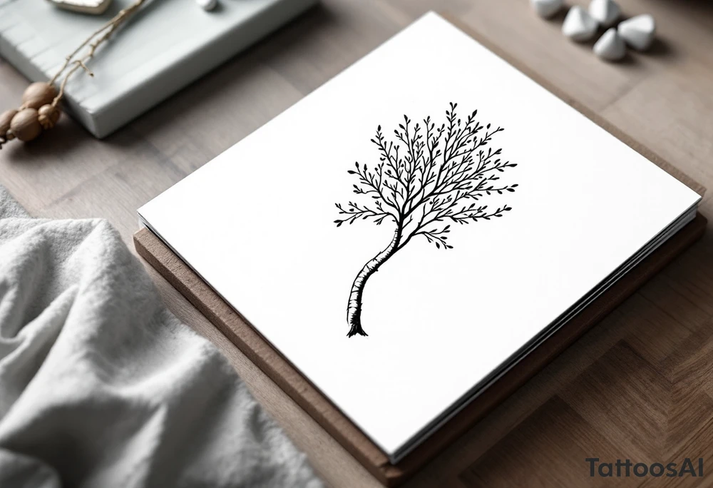 small birch tree tattoo idea