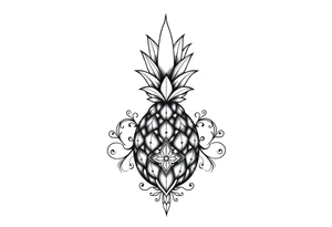 Majestic ,crown pineapple top ,vagina and anus tattoo idea
