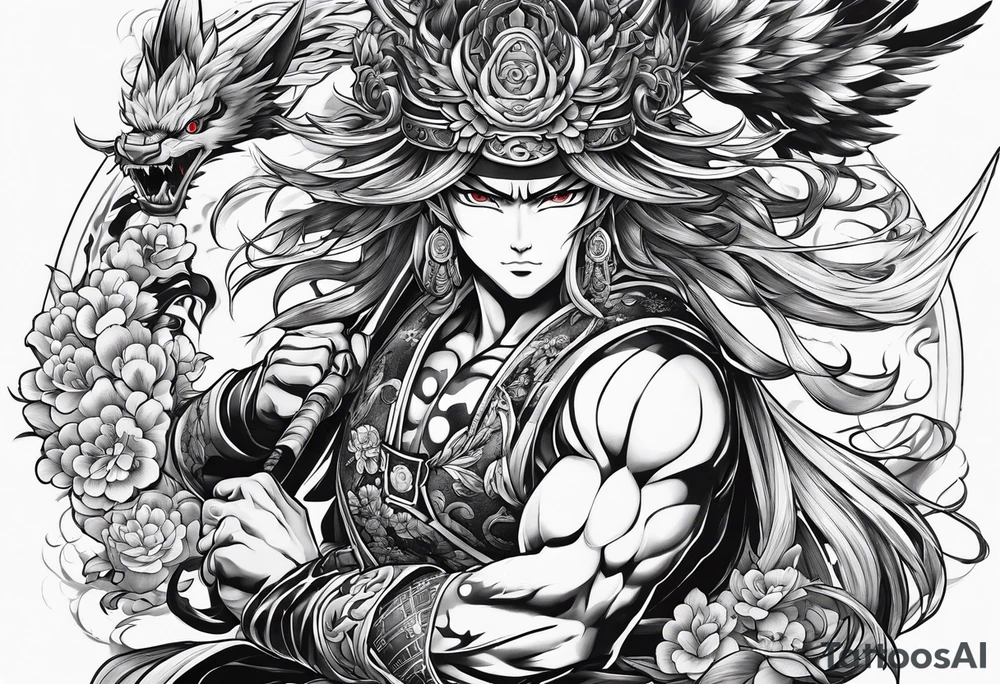 Gyutaro fighting tengen uzui tattoo idea