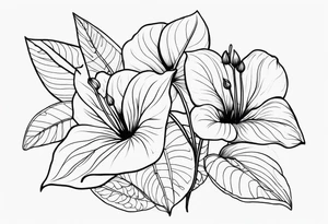 Fais moi un bouquet de fleurs avec des anthuriums et des oeillets tattoo idea