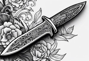 dagger inside shadow cloak tattoo idea