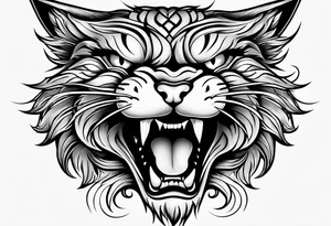 angry cat tattoo idea