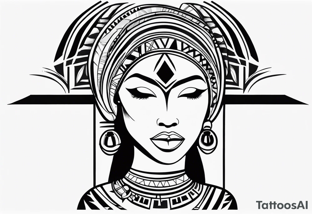 african, tribal, abstract tattoo idea