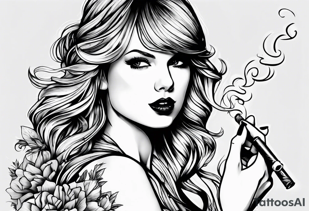 taylor swift smoking cigarette tattoo idea