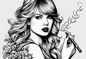 taylor swift smoking cigarette tattoo idea