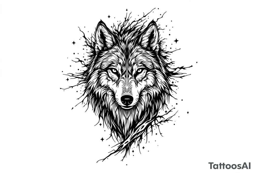 mongolian grey wolf tattoo idea