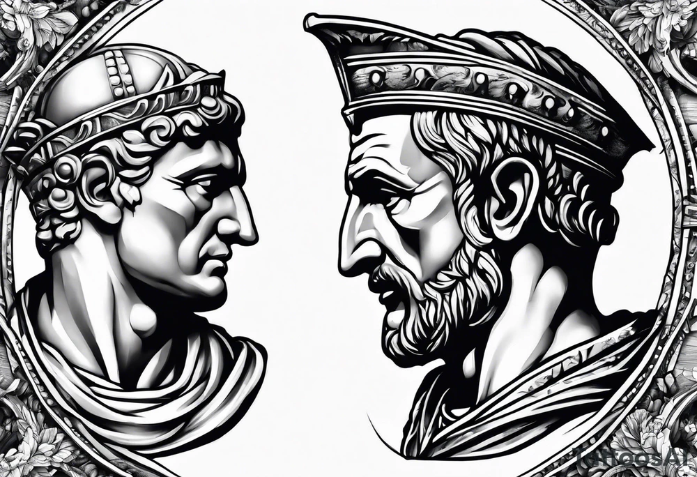 Julius Caesar and colosseum tattoo idea
