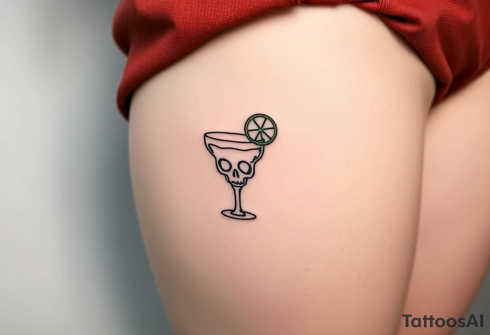 A small margarita tattoo from the song Bella by the red hot chilli peppers. Garnish it with a lime but the lime is a skull tattoo idea