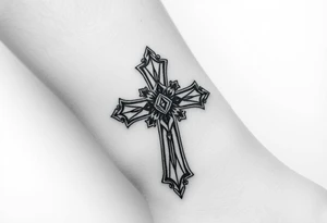 jeweled cross tattoo idea