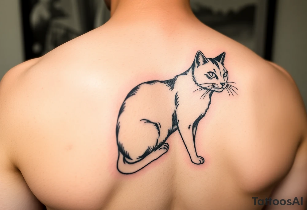 black cat tattoo idea