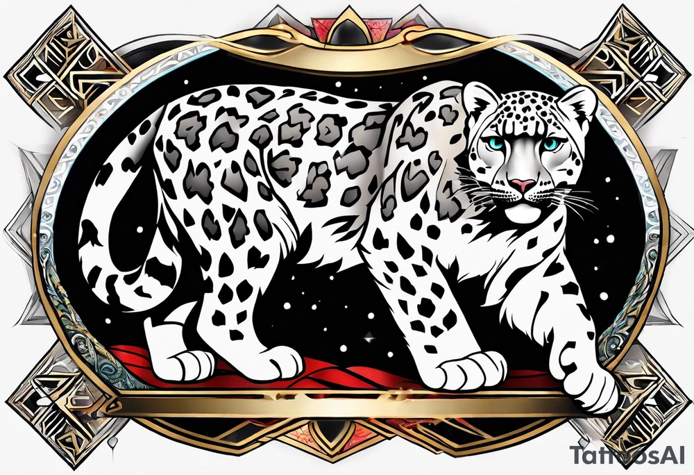 Snow leopard tattoo idea