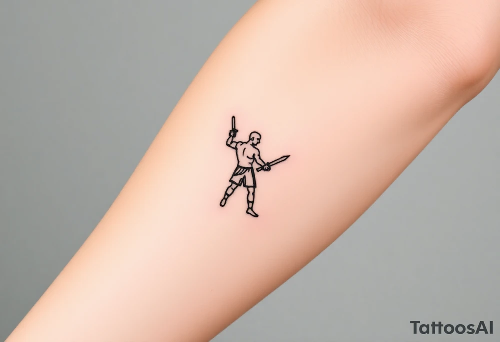 gladiator standing arena short sword in hand tattoo idea gladiator standing arena short sword in hand tattoo idea