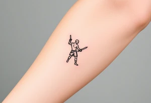 gladiator standing arena short sword in hand tattoo idea