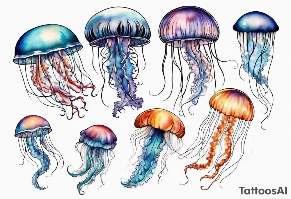 jellyfish going into the moon tattoo idea