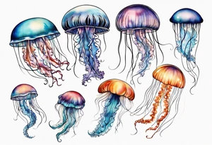 jellyfish going into the moon tattoo idea