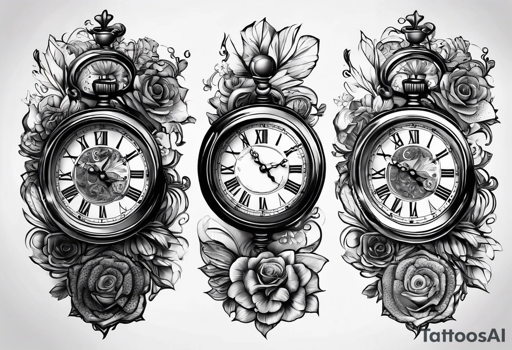 Time, money, clock, masculine tattoo idea