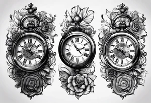 Time, money, clock, masculine tattoo idea