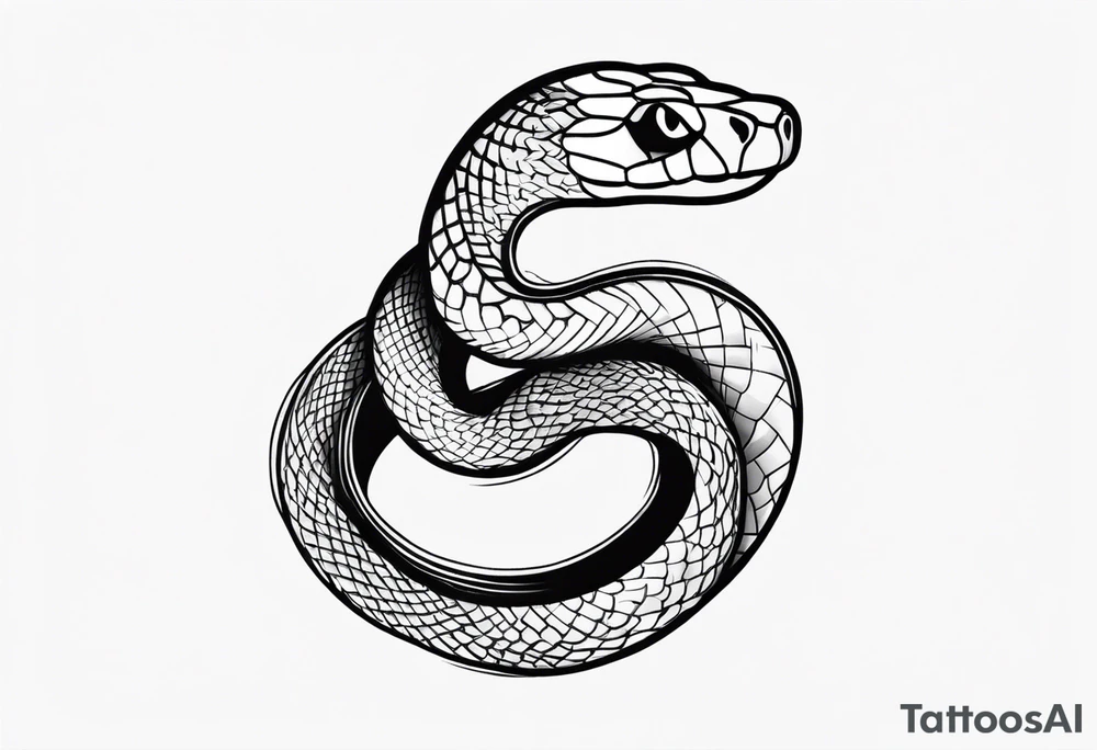 Snake in american traditional aestetics with shadows tattoo idea