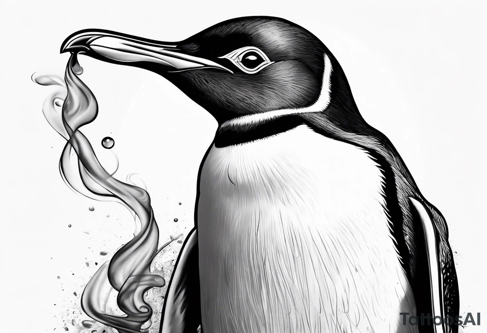 penguin smoking cigarette tattoo idea