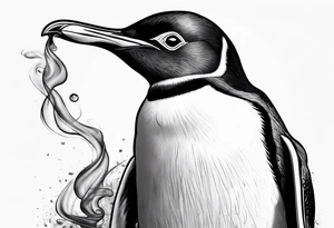 penguin smoking cigarette tattoo idea