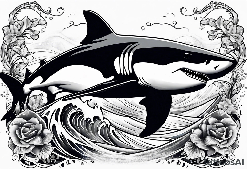 Shark and killer whale tattoo idea