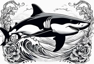Shark and killer whale tattoo idea