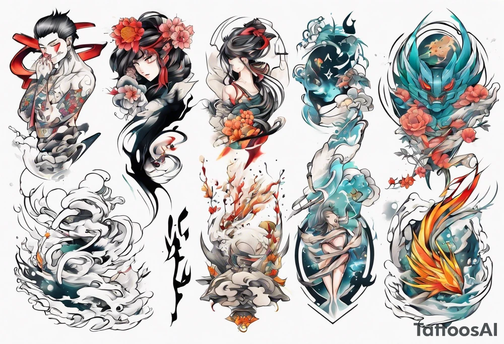 Abstract anime tattoo tattoo idea