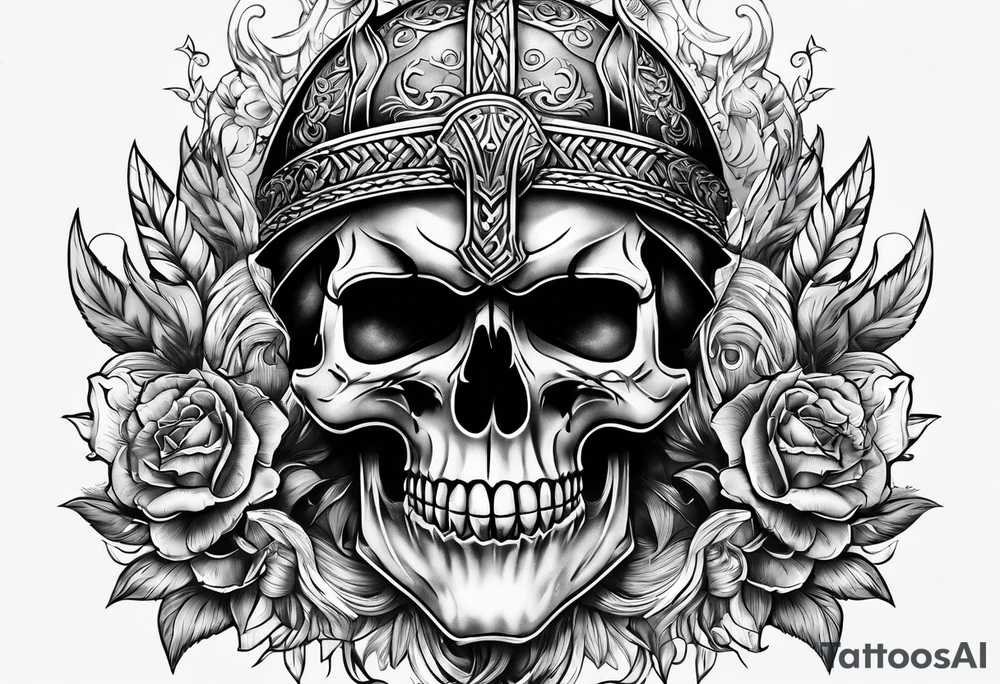 Viking skull tattoo idea