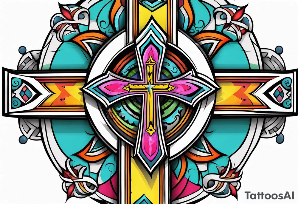 Tribal crucifix tattoo idea