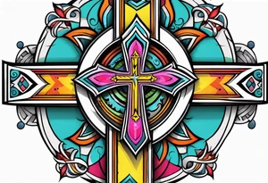 Tribal crucifix tattoo idea