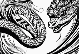 snake vertical tattoo idea