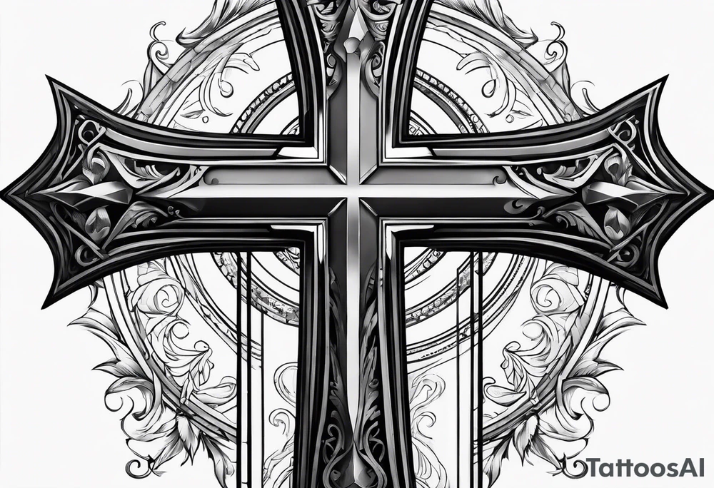 A cross with roman numerals tattoo idea
