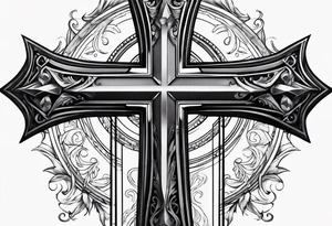A cross with roman numerals tattoo idea