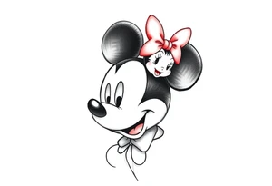 Mickey Mouse with Amelia on top tattoo idea