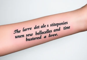 A large burning scroll of a bible scripture about new blessing and lost of a love one tattoo idea