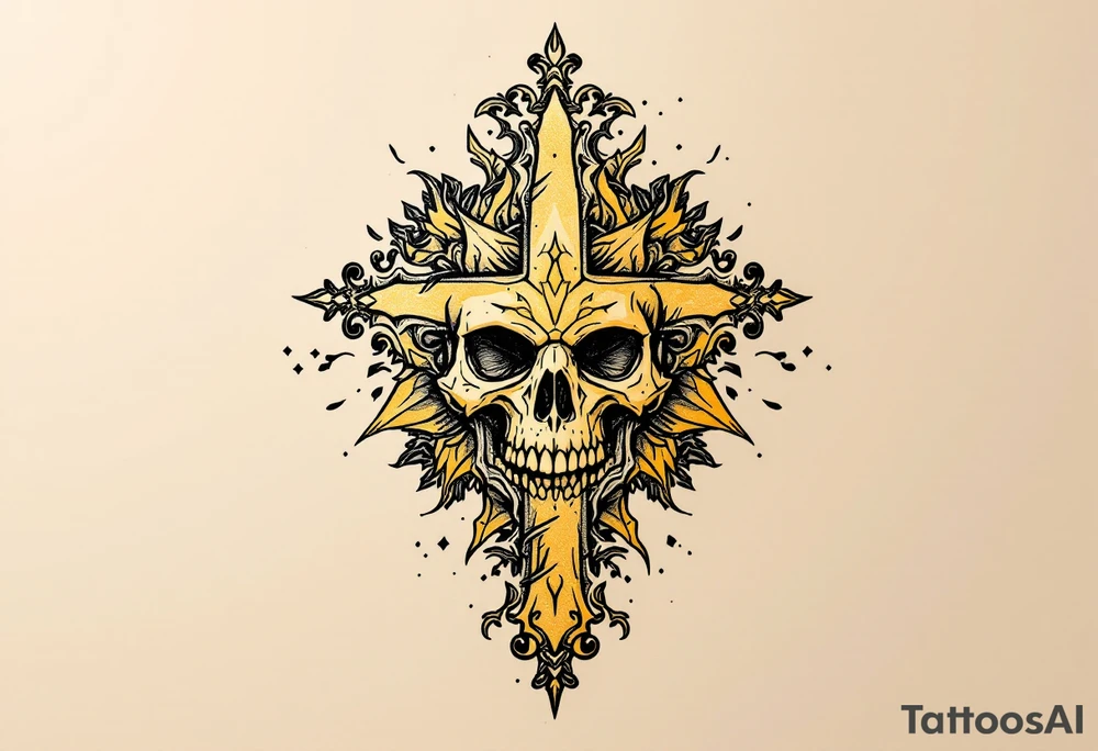 cruz, luminous gold tattoo idea