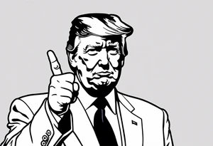 President Trump gives the middle finger. And it's very small. tattoo idea