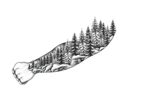 Coniferous forest forearm tattoo sleeve tattoo idea