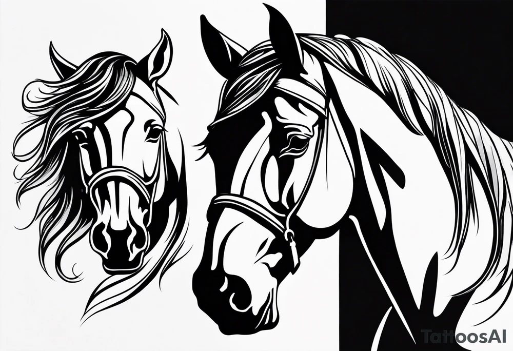 Linework horse tattoo idea